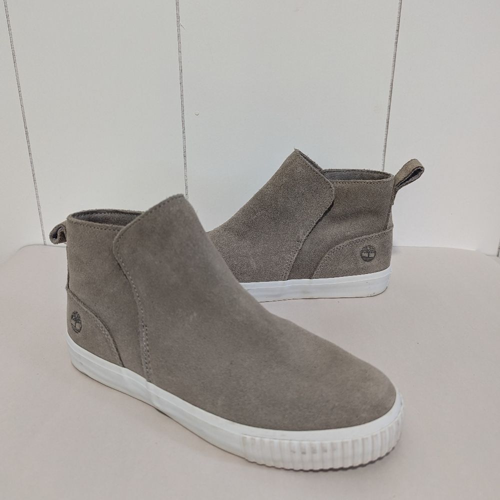 Timberland Skyla Bay Woman's Grey Suede Pull On Boots Shoes Sneakers Flats 6.5